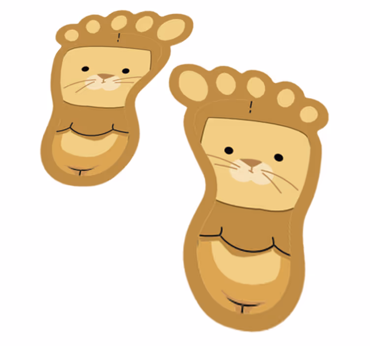 Tappeto vinile animali impronte di animali carini - TenStickers