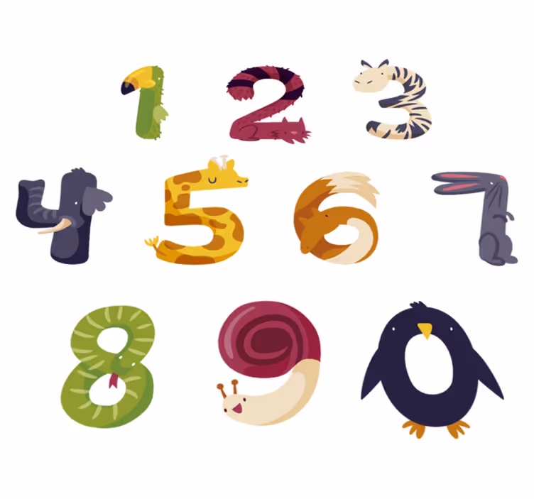 Tappeto vinile animali numeri con animali - TenStickers