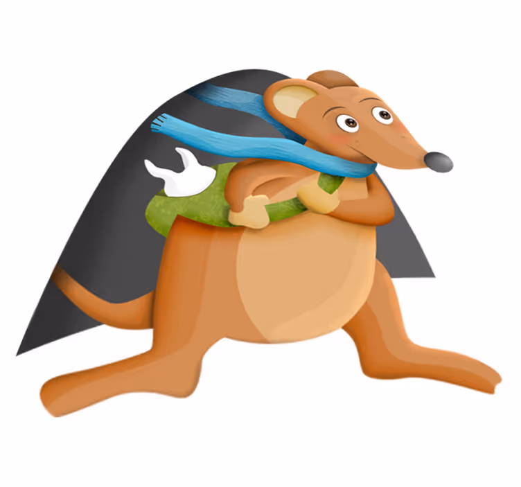 Tappeto vinile animali topo con denti - TenStickers