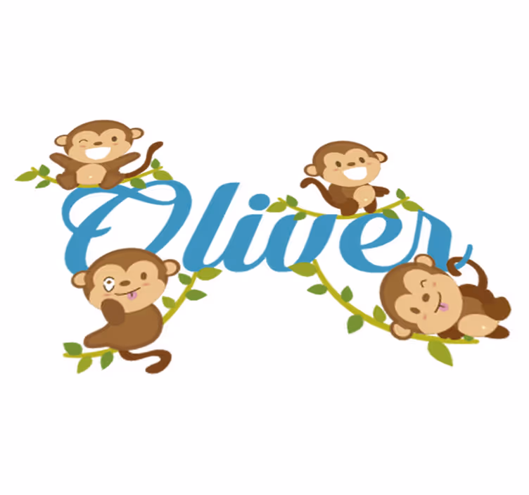 Tappeto vinile animali per bambini con scimmiette - TenStickers