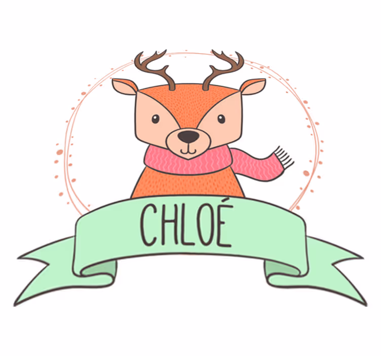 Tappeto vinile animali cerbiatto con nome - TenStickers
