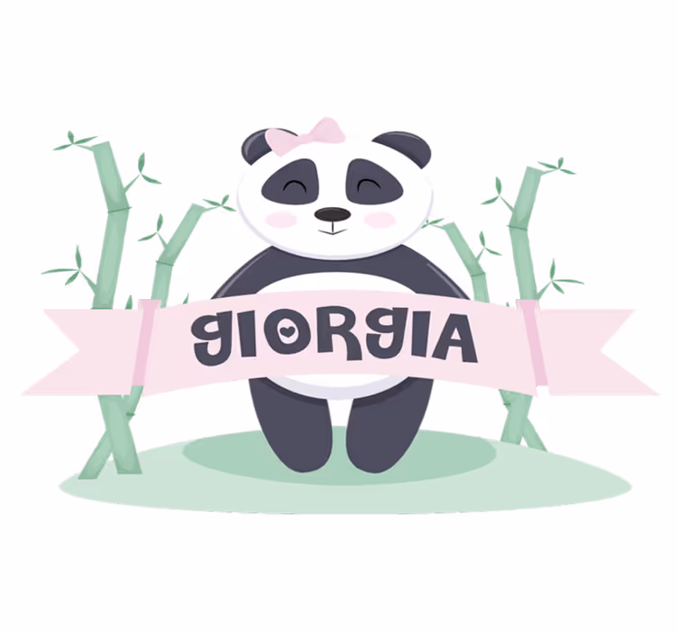 Tappeto vinile animali baby panda femmina con nome - TenStickers