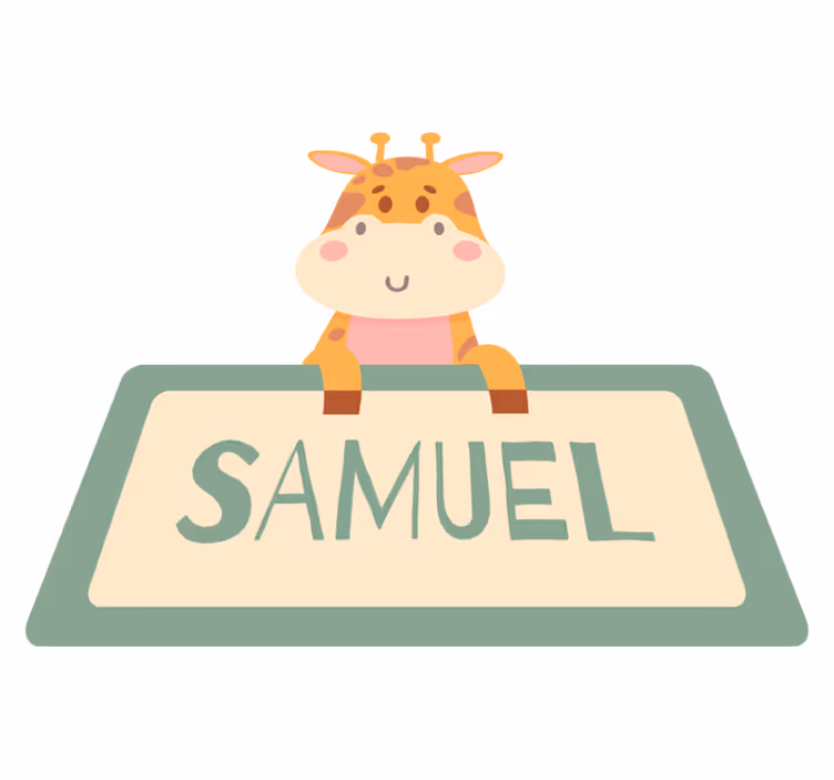 Tappeto vinile animali giraffa con nome - TenStickers