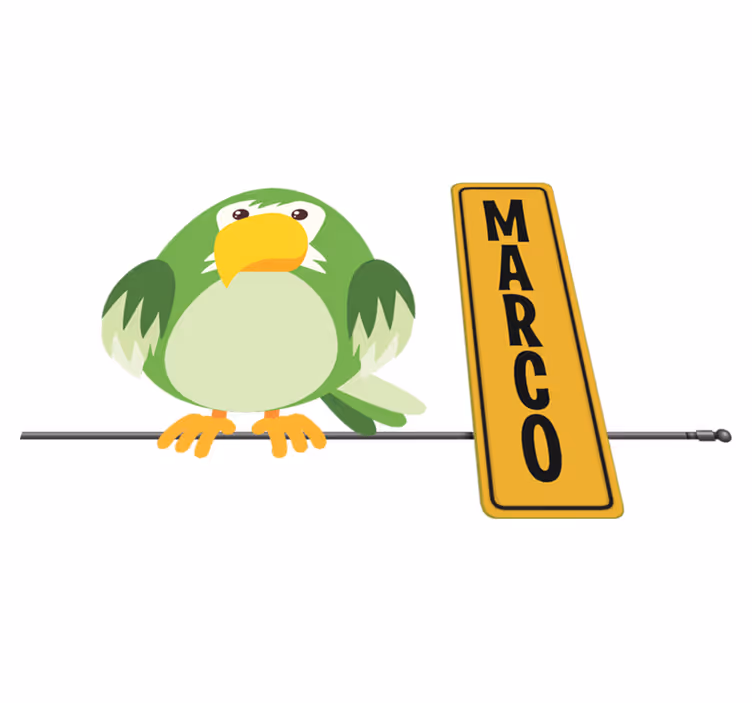 Tappeto vinile animali pappagallo selvatico con nome - TenStickers
