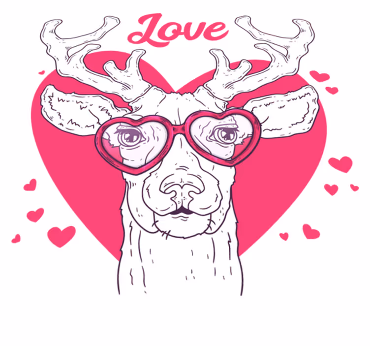 Tappeto vinile animali amore per i cervi - TenStickers