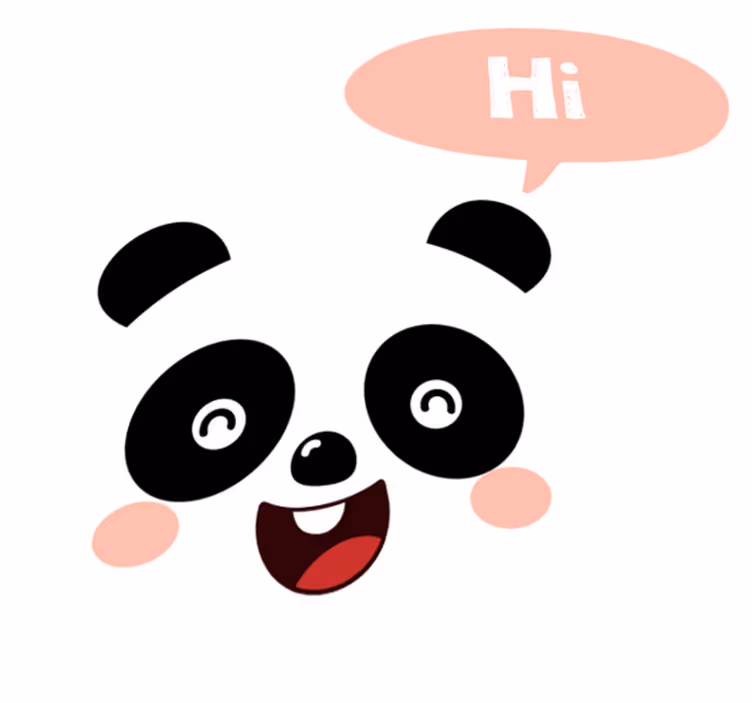 Tappeto vinile animali panda cartone che saluta - TenStickers