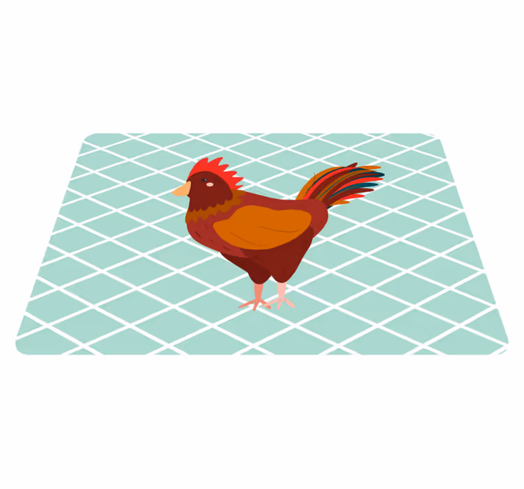 Tappeto vinile animali gallo rosso di lato - TenStickers