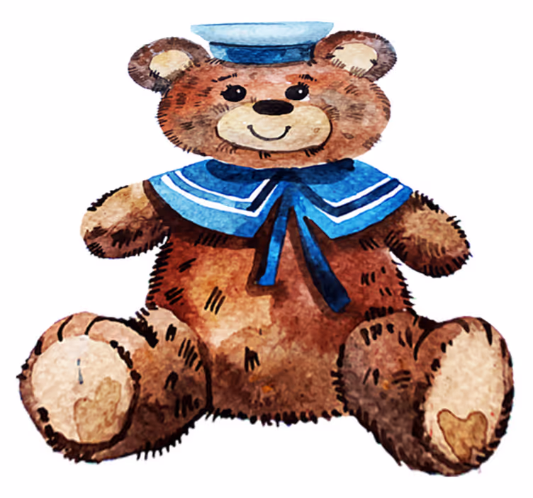 Tappeto vinile animali orso marinaio - TenStickers