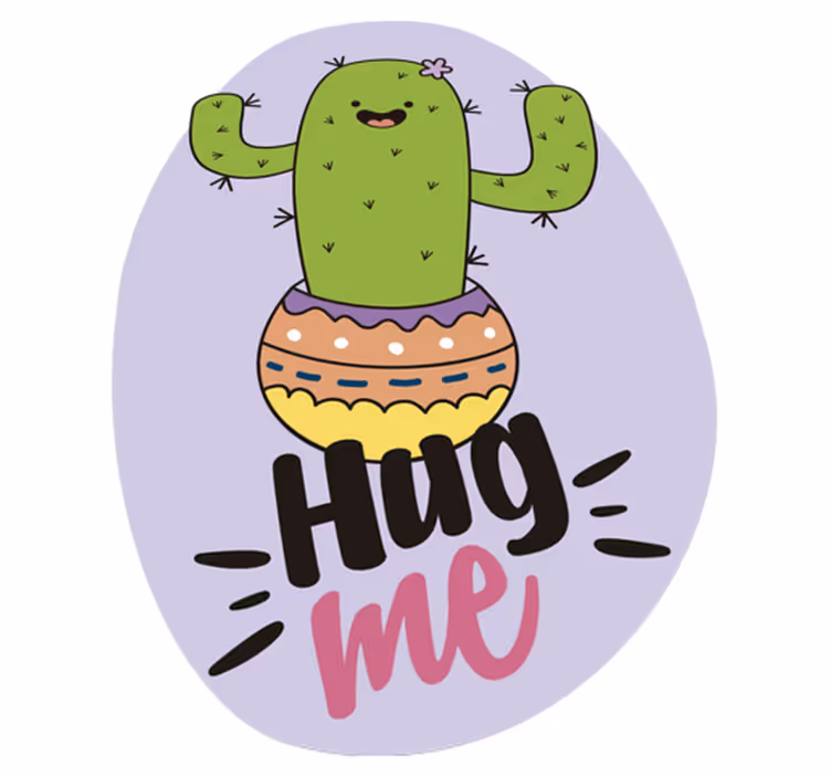 Tappeto vinile animali cactus che abbraccia la gioia - TenStickers