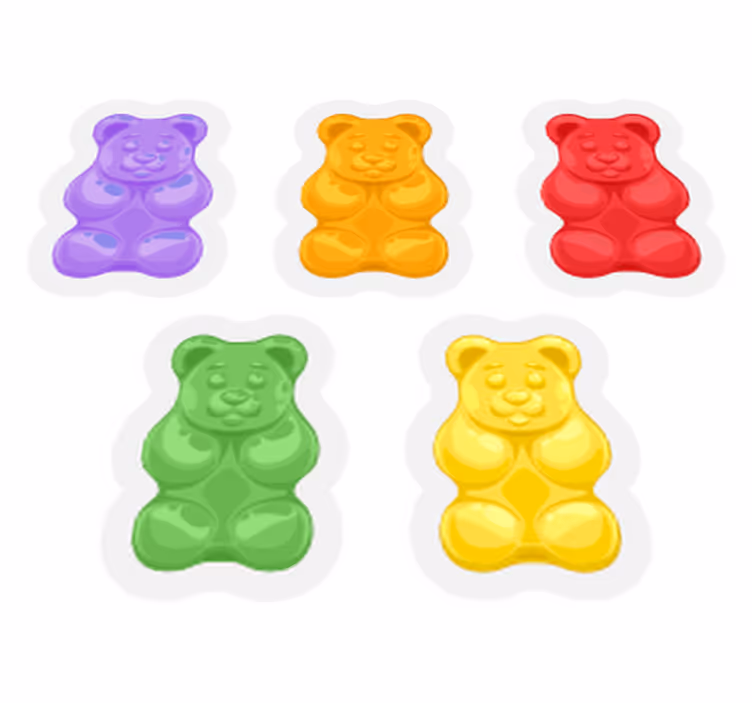 Tappeto vinile animali forme di orso colorate - TenStickers