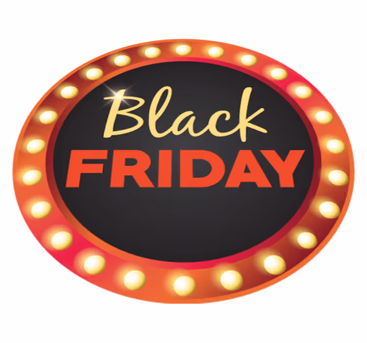 Tappeto vinile black friday promozione rotonda rossa - TenStickers