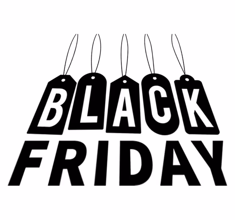 Tappeto vinile black friday testo in bianco e nero - TenStickers