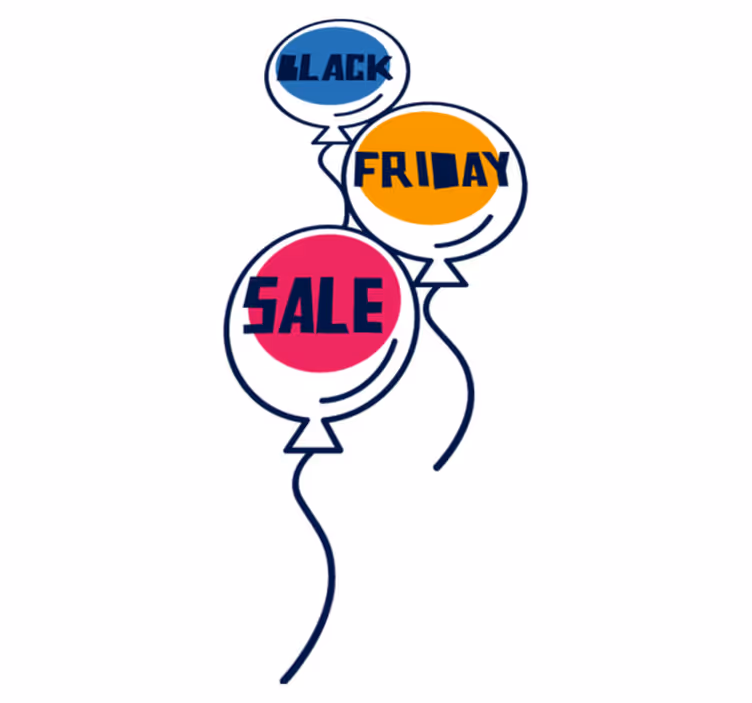 Tappeto vinile black friday palloni colorati - TenStickers