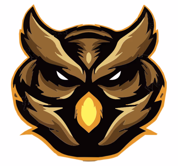 Tappeto vinile animali emblema gufo feroce - TenStickers