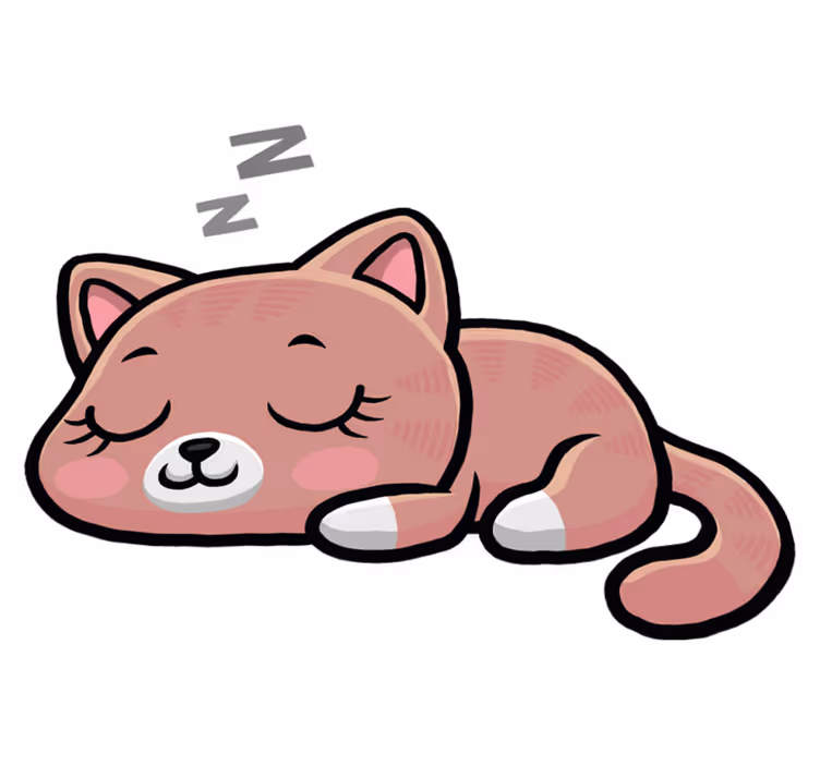 Tappeto vinile animali illustrazione gatto dormiente - TenStickers