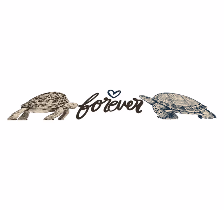 Tappeto vinile animali tartarughe amore eterno - TenStickers