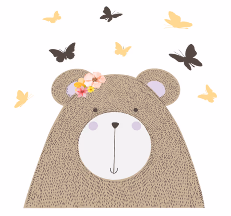 Tappeto vinile animali motivo orso giocoso - TenStickers