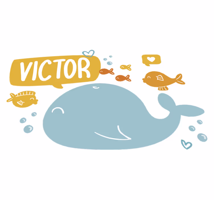 Tappeto vinile animali design balena carina - TenStickers