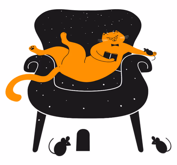 Tappeto vinile animali gatto e topo - TenStickers
