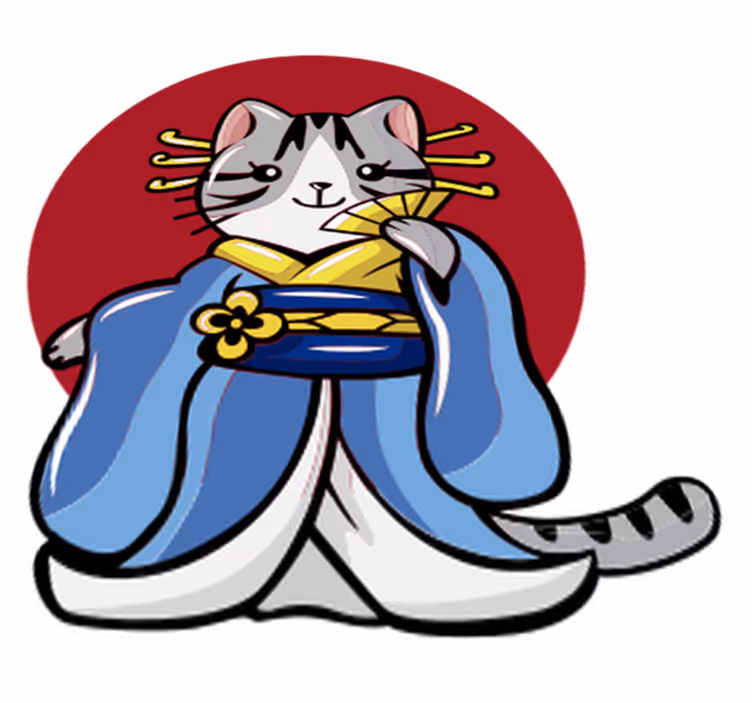Tappeto vinile animali gatto decorativo giapponese - TenStickers