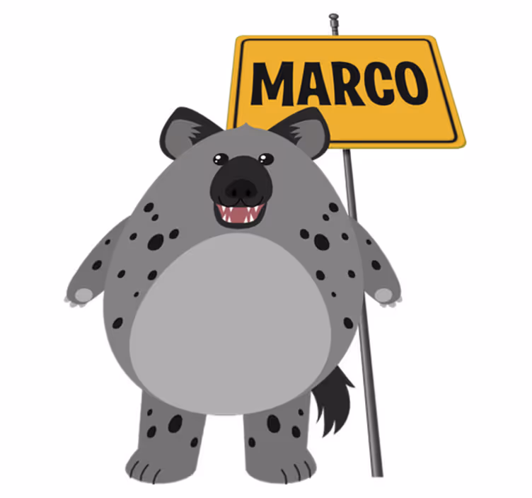 Tappeto vinile animali iena selvatica con nome - TenStickers