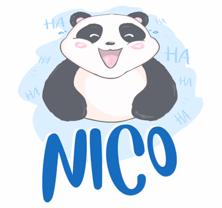 Tappeto vinile animali panda baby sorpreso col nome - TenStickers