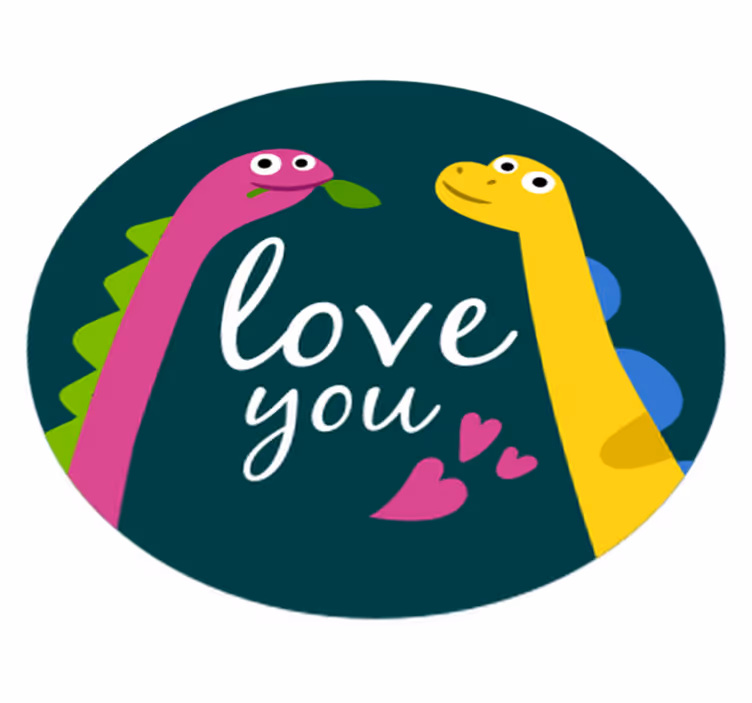 Tappeto vinile animali ti amo dinosauro - TenStickers