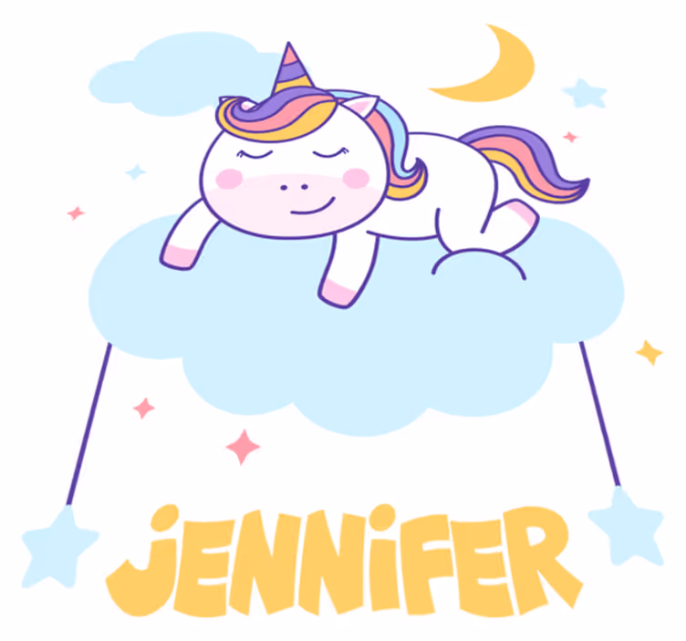 Tappeto vinile animali unicorno che dorme arcobaleno - TenStickers