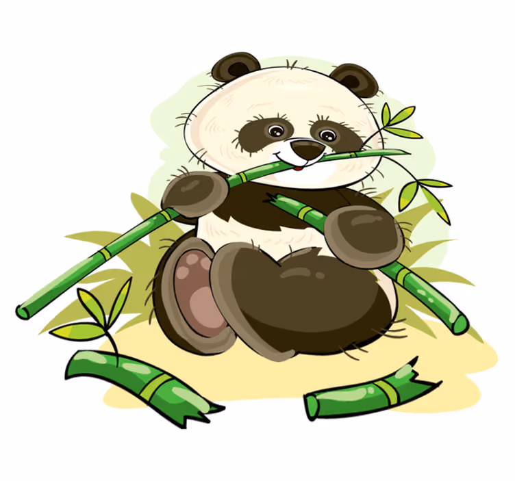 Tappeto vinile animali emblema panda carino - TenStickers