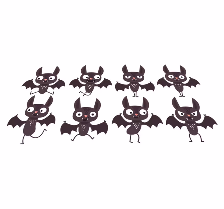 Tappeto vinile halloween pack pipistrelli felici - TenStickers