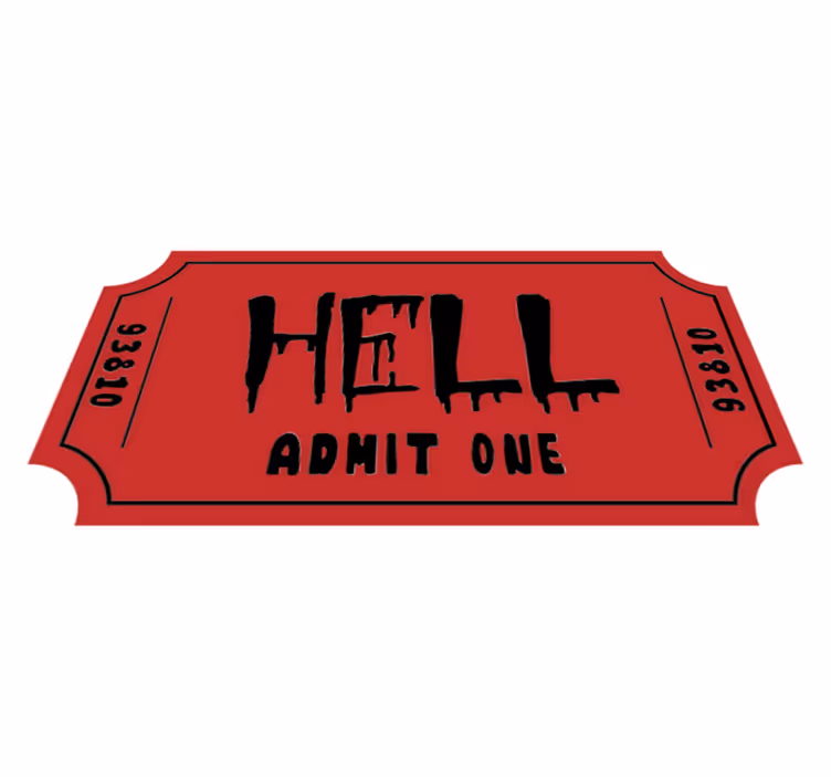 Tappeto vinile halloween biglietto per l'inferno - TenStickers