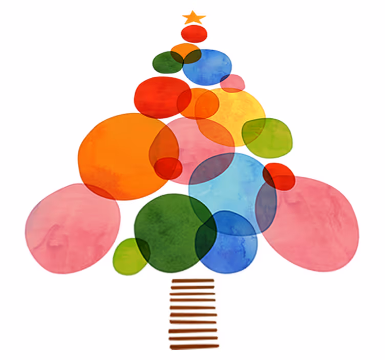 Tappeto vinile natale acquerello colorato - TenStickers