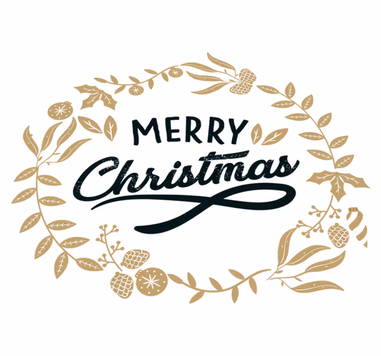 Tappeto vinile natale ricamo floreale natale - TenStickers