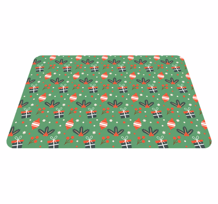 Tappeto vinile natale motivo caramelle verdi - TenStickers