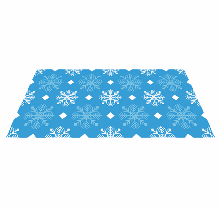 Tappeto vinile natale fiocchi di neve toni blu - TenStickers