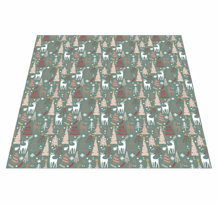 Tappeto vinile natale motivo foresta natalizia - TenStickers