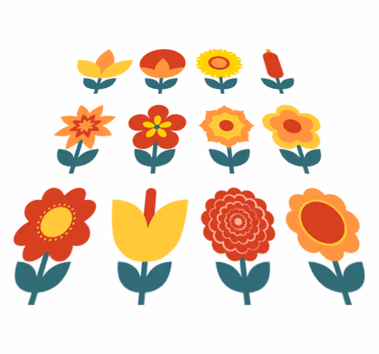 Tappeto vinile fiori collezione fiori estivi - TenStickers