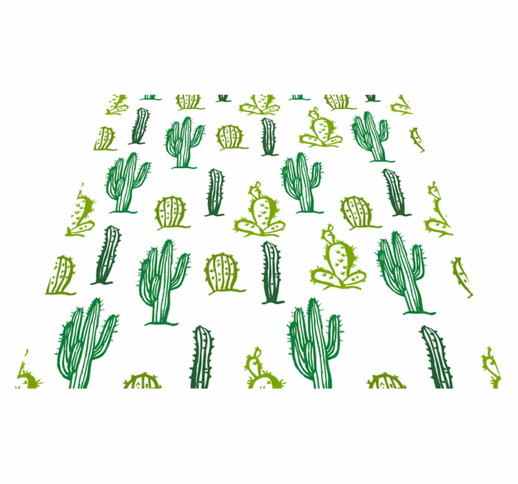 Tappeto vinile fiori stile cactus verde - TenStickers