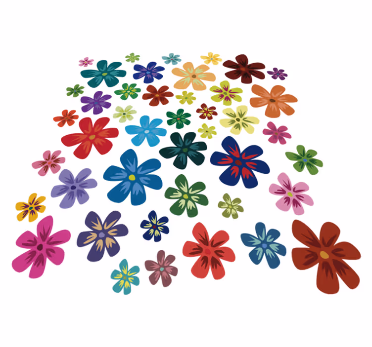 Tappeto vinile fiori fiori colorati - TenStickers