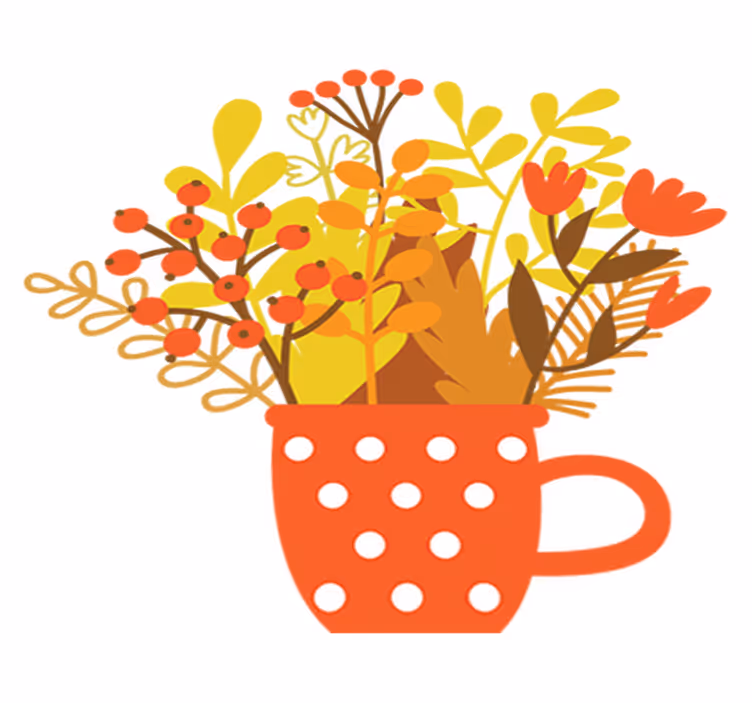 Tappeto vinile fiori vaso autunnale - TenStickers