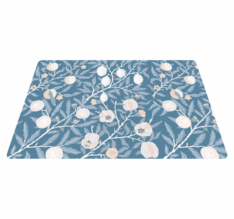 Tappeto vinile fiori motivo vintage elegante - TenStickers