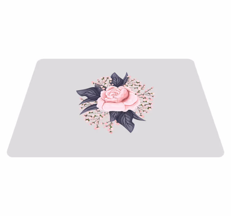 Tappeto vinile fiori design floreale sorprendente rosa - TenStickers