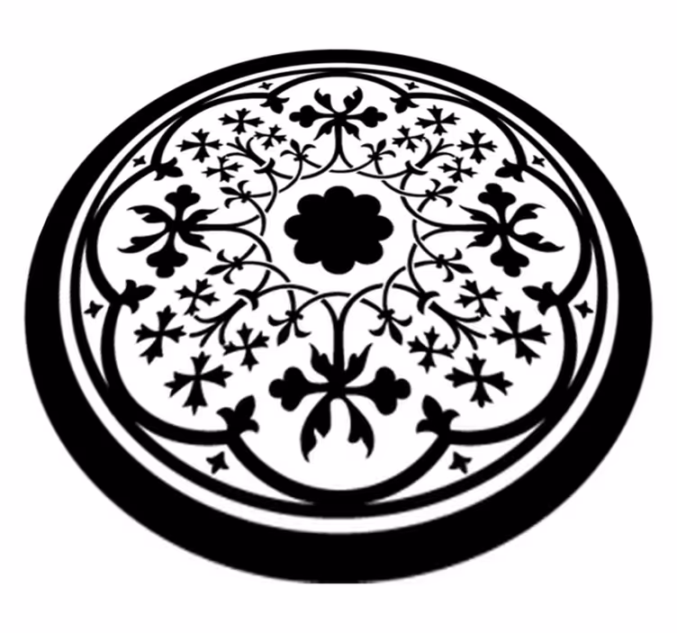 Tappeto vinile fiori rosetta gotica - TenStickers