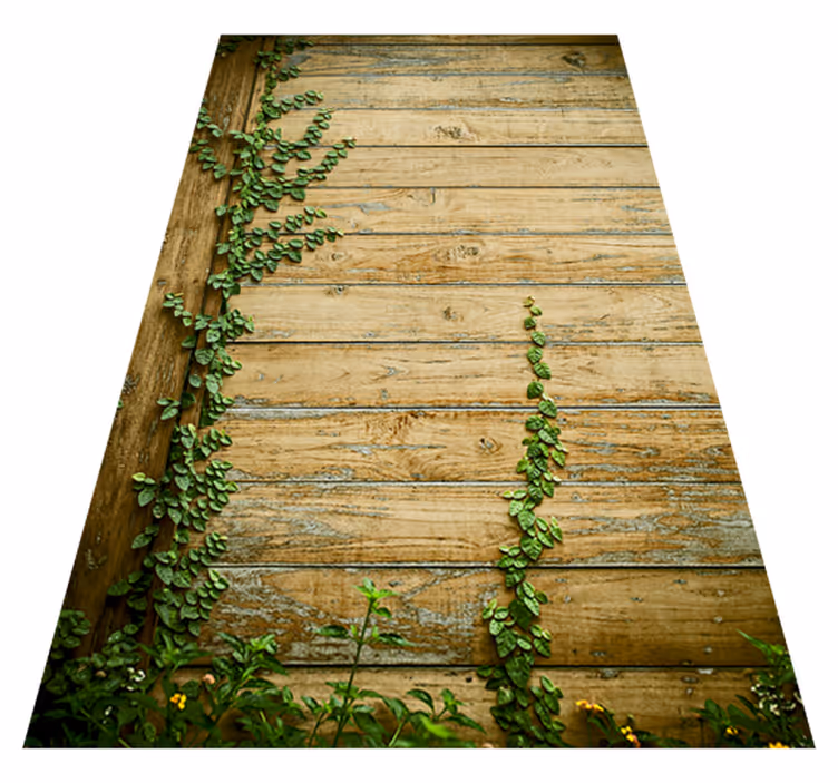 Tappeto vinile fiori rampicanti su legno - TenStickers