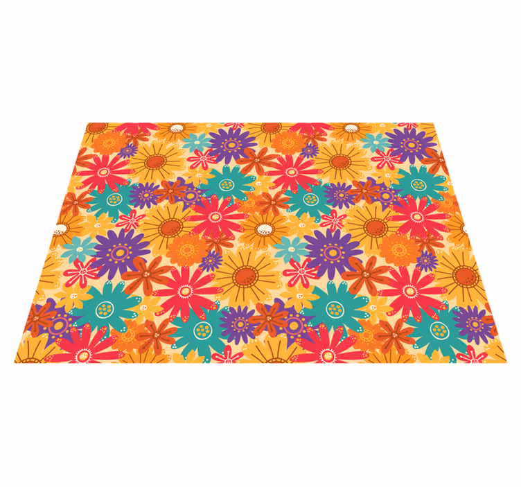 Tappeto vinile fiori tanti fiori - TenStickers