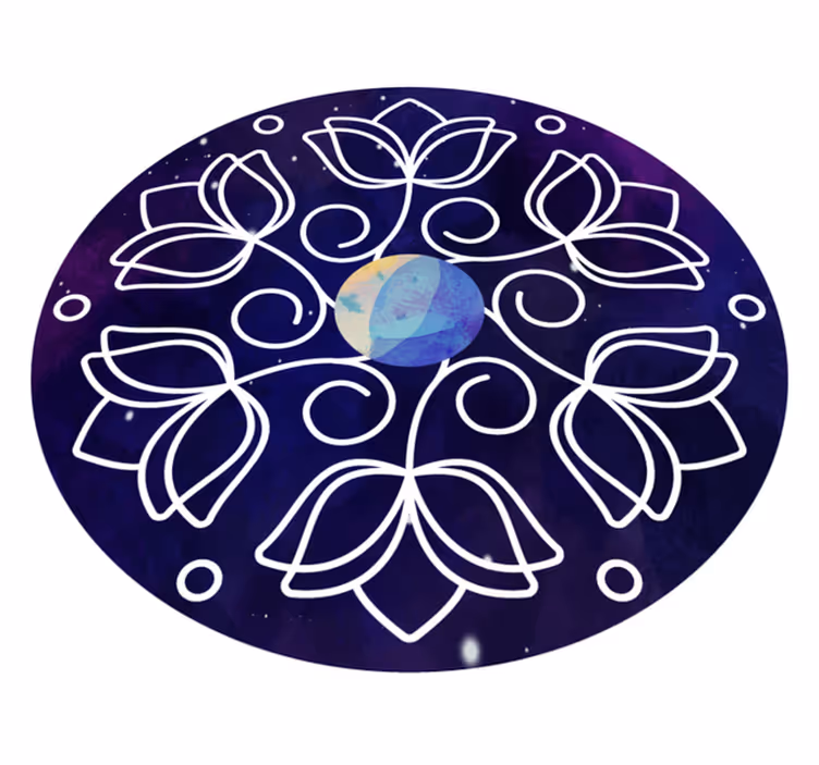 Tappeto vinile fiori design a motivi di loto - TenStickers
