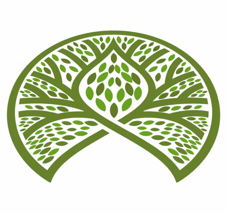 Tappeto vinile fiori emblema di natura fogliosa - TenStickers