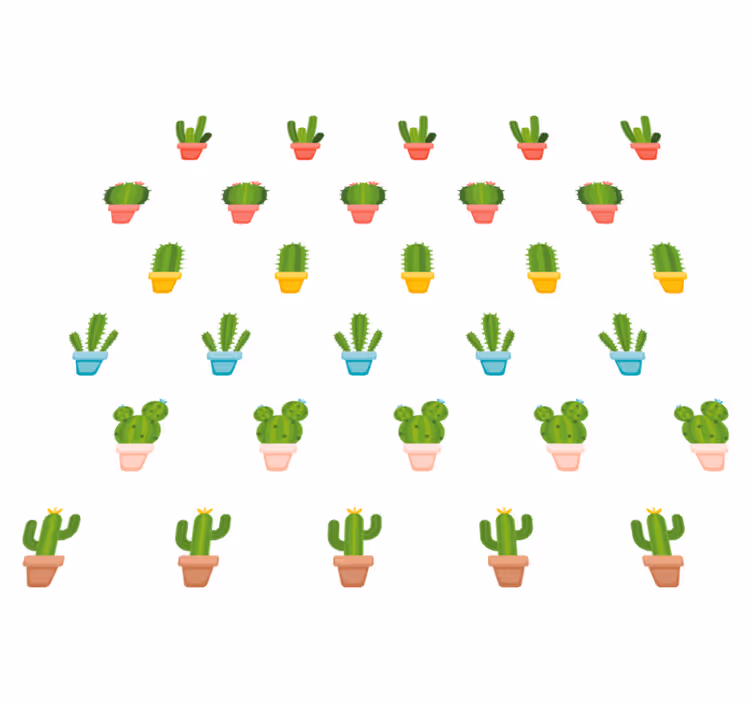 Tappeto vinile fiori con motivo di cactus - TenStickers