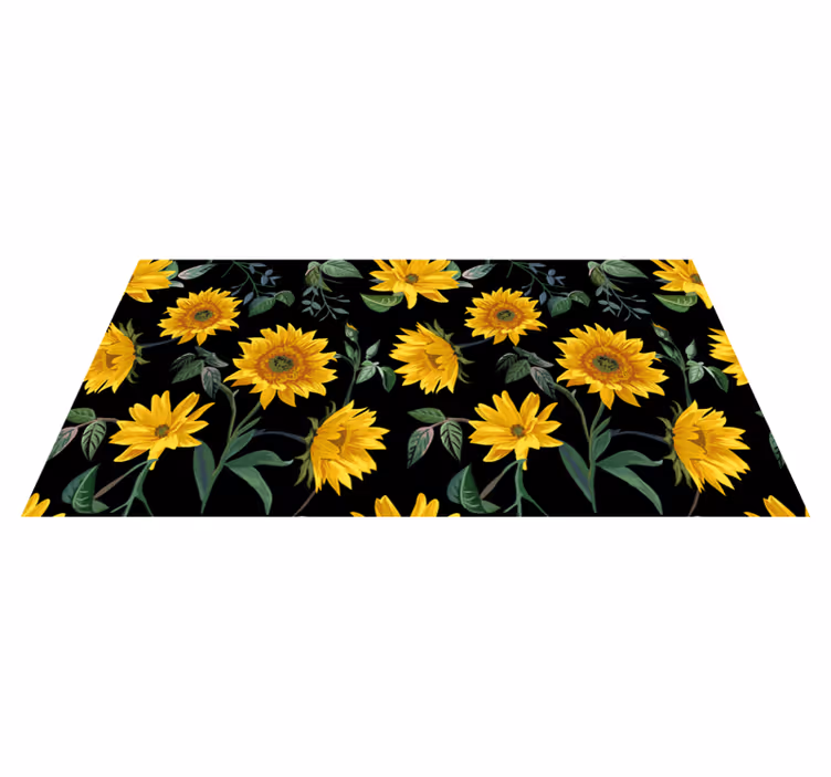 Tappeto vinile fiori girasoli vintage - TenStickers