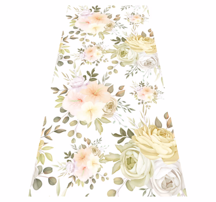 Tappeto vinile fiori motivo floreale elegante - TenStickers